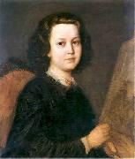 Aleksander Kotsis Portrait of a paintress Jozefina Geppert painting